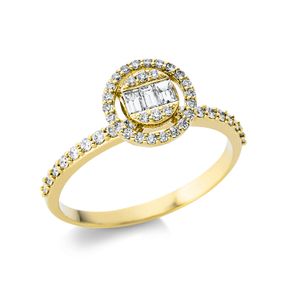 Ring aus 750 Gold Gelbgold 49 Diamanten 0,4ct TW-SI Ø8,7mm