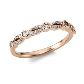 Ring aus 750 Gold Rotgold 37 Diamanten 0,18ct TW-SI B:2,6mm