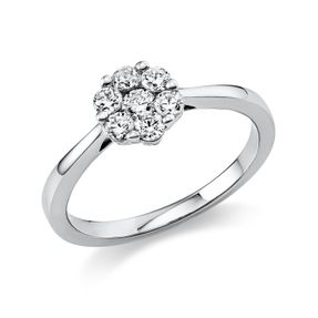 Ring Blume aus 950 Platin 6 Brillanten 0,33ct TW-SI 1 Brillant 0,09ct TW-SI B:7,1mm