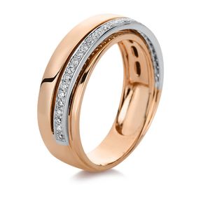 Ring aus 750 Gold weiß/rot 31 Brillanten 0,21ct TW-SI B:6mm