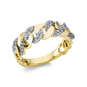 Ring aus 750 Gold Gelbgold 64 Diamanten 0,24ct TW-SI B:6,9mm