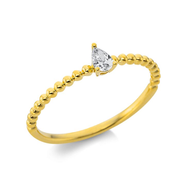 Ring 750 Gelbgold Diamant 0.1ct 3er-Krappe