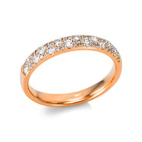 Halb-Memoire Ring aus 750 Gold Rotgold 42 Brillanten 0,44ct TW-SI B:3mm