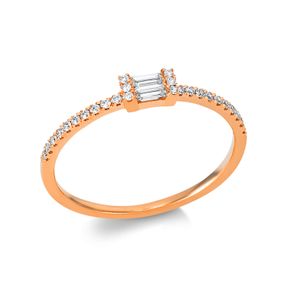 Ring aus 750 Gold Rotgold 28 Diamanten 0,2ct TW-SI B:3,1mm