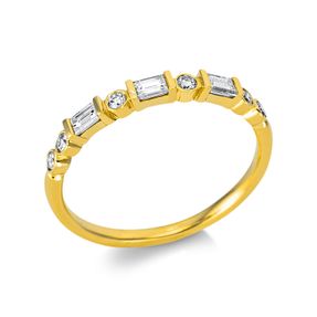 Ring aus 750 Gold Gelbgold 9 Diamanten 0,31ct TW-SI B:2,1mm