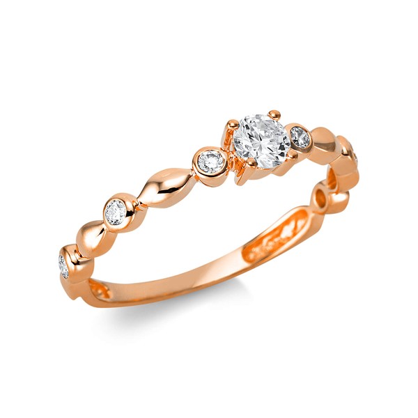Ring 750 Rotgold 7 Brillanten 0.32ct B 3.8mm