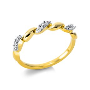 Ring aus 750 Gold Gelbgold 9 Brillanten 0,12ct TW-SI B:2,8mm