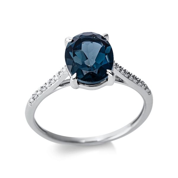 Ring 585 Weißgold Topas 2.29ct London blu 0.03ct B 9.1mm