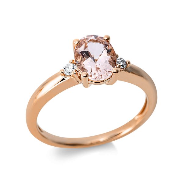 Ring 750 Rotgold Morganit 1.15ct pink 2 Diamanten