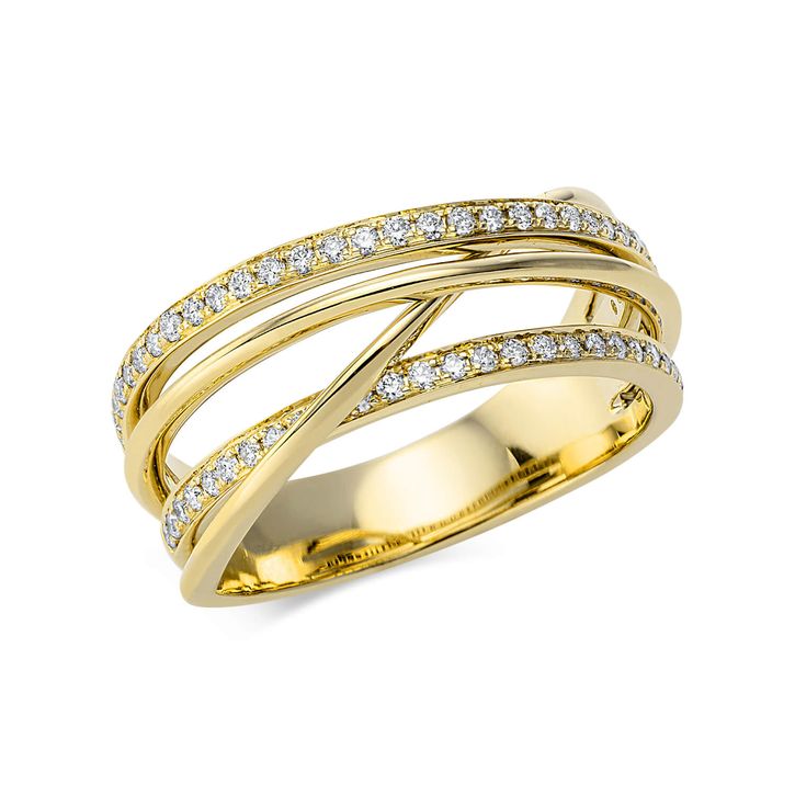 Ring 750 Gelbgold 57 Brillanten 0.29ct B 7.7mm