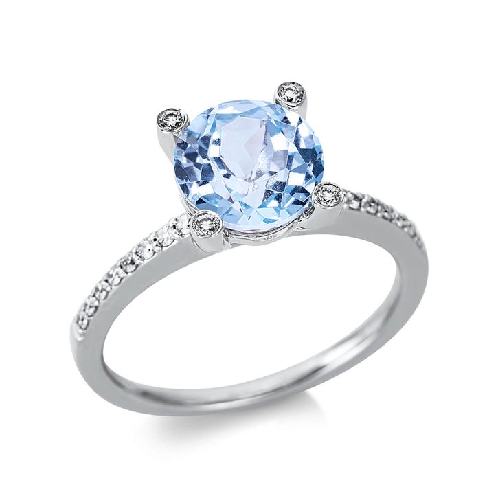 Ring 750 Weißgold Topas 2.58ct sky blue 36 Diamanten B 8.4mm