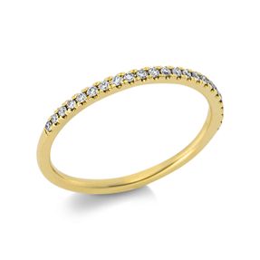 Halb-Memoire Ring aus 750 Gold Gelbgold 23 Brillanten 0,15ct TW-SI B:1,7mm