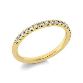 Halb-Memoire Ring aus 750 Gold Gelbgold 19 Brillanten 0,33ct TW-SI B:2,2mm