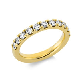 Halb-Memoire Ring aus 750 Gold Gelbgold 11 Brillanten 0,92ct TW-SI B:3,3mm