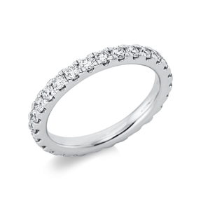 Memoire Ring aus 750 Gold Weißgold 26 Brillanten 1,21ct TW-SI B:2,7mm