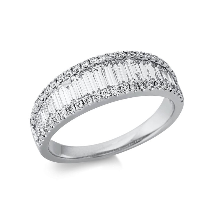 Ring 750 Weißgold 69 Brillanten 1.1ct B 6.2mm