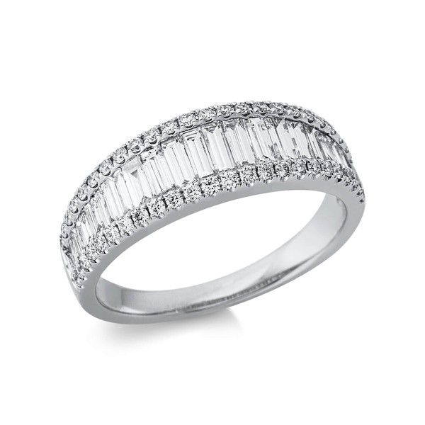 Ring 750 Weißgold 69 Brillanten 1.1ct B 6.2mm
