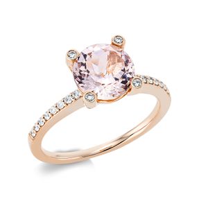 Ring aus 750 Rotgold Morganit 1,82ct pink 36 Diamanten 0,22ct TW-SI Ø8,4mm