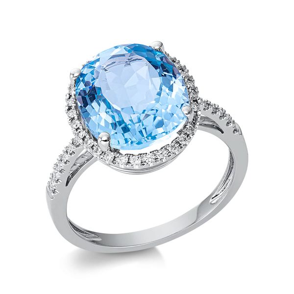 Ring 750 Weißgold Topas 6.2ct sky blue 42 Diamanten B 14.3mm