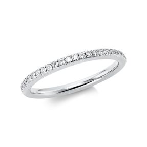 Memoire Ring schmal aus 750 Weißgold 44 Brillanten 0,37ct TW-SI B:1,9mm