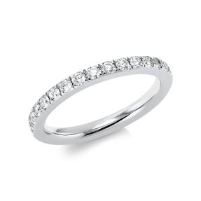 Memoire Ring schmal aus 750 Weißgold 30 Brillanten 0,87ct TW-SI B:2,4mm