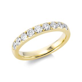 Halb-Memoire Ring aus 750 Gold Gelbgold 9 Brillanten 0,72ct TW-SI B:3,4mm