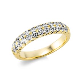 Pavé Ring aus 750 Gold Gelbgold 24 Brillanten 0,75ct TW-SI B:4,3mm