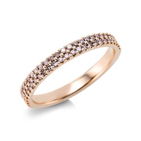 Halb-Memoire Ring aus 750 Gold Rotgold 52 Brillanten 0,25ct braun B:2,6mm