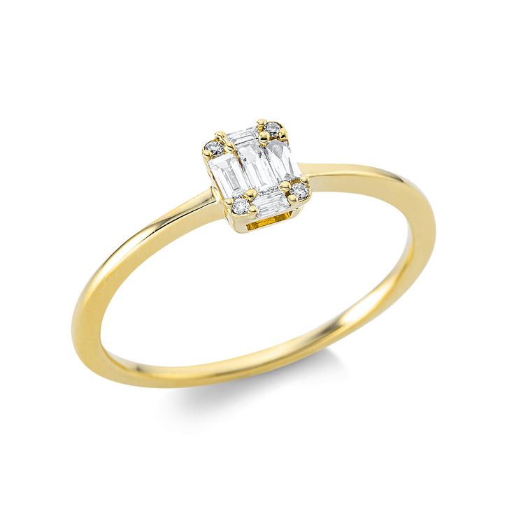 Ring 750 Gelbgold 9 Brillanten 0.16ct B 5.1mm