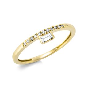 Ring aus 750 Gold Gelbgold 12 Diamanten 0,13ct TW-SI B:3,5mm