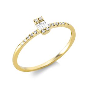 Ring aus 750 Gold Gelbgold 16 Diamanten 0,12ct TW-SI B:5,2mm