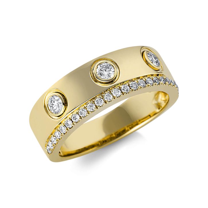 Ring 750 Gelbgold 26 Brillanten 0.34ct B 6.6mm