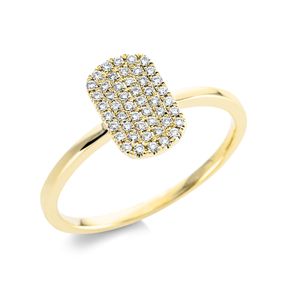 Pavé Ring aus 750 Gold Gelbgold 48 Brillanten 0,18ct TW-SI B:9,8mm