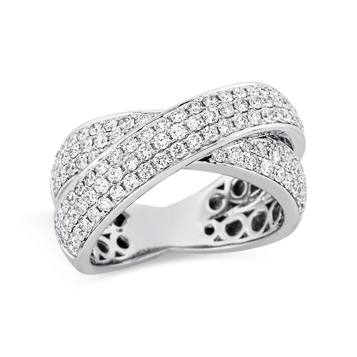 Ring 750 Weißgold 123 Brillanten 1.3ct B 10.2mm