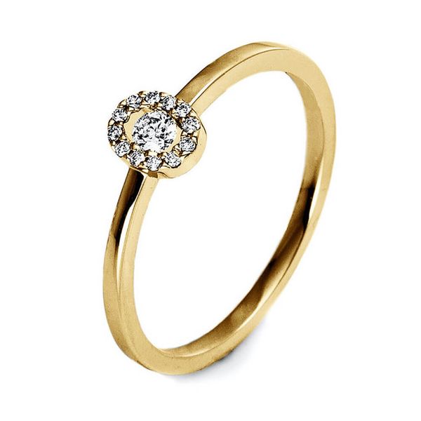 Ring 750 Gelbgold 13 Brillanten 0.11ct B 1.7mm