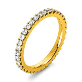 Memoire Ring schmal aus 585 Gelbgold 36 Brillanten 0,76ct TW-SI B:2,2mm