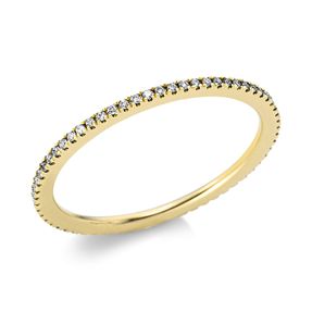 Memoire Ring schmal aus 585 Gelbgold 64 Brillanten 0,15ct TW-SI B:1,2mm