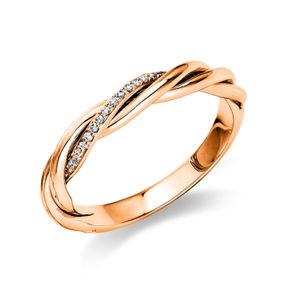 Ring aus 750 Gold Rotgold 17 Brillanten 0,05ct TW-SI B:3,3mm