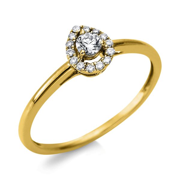 Ring 750 Gelbgold 15 Brillanten 0.18ct B 6.8mm