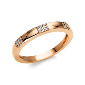 Ring aus 585 Gold Rotgold 27 Brillanten 0,07ct TW-VSI/SI B:2,7mm