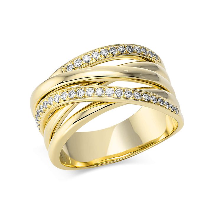 Ring 750 Gelbgold 35 Brillanten 0.26ct B 11.3mm