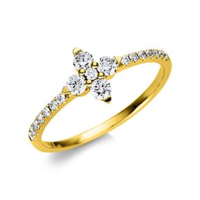 Ring aus 585 Gold Gelbgold 19 Diamanten 0,38ct TW-SI B:8,2mm