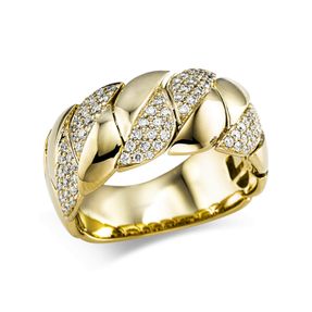 Ring aus 750 Gold Gelbgold 90 Brillanten 0,39ct TW-SI B:9,3mm