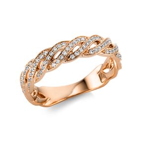 Ring aus 750 Gold Rotgold 89 Brillanten 0,3ct TW-SI B:4,5mm