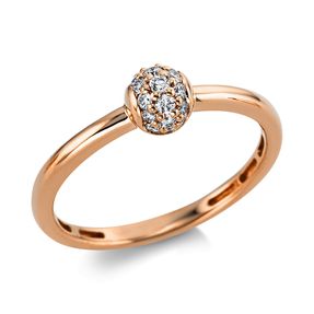 Pavé Ring aus 750 Gold Rotgold 19 Brillanten 0,17ct W-SI B:5,1mm