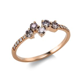 Ring aus 750 Gold Rotgold 15 Diamanten 0,35ct H:5,1mm