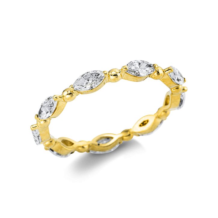 Ring 750 Gelbgold 9 Diamanten 1.1ct B 2.5mm