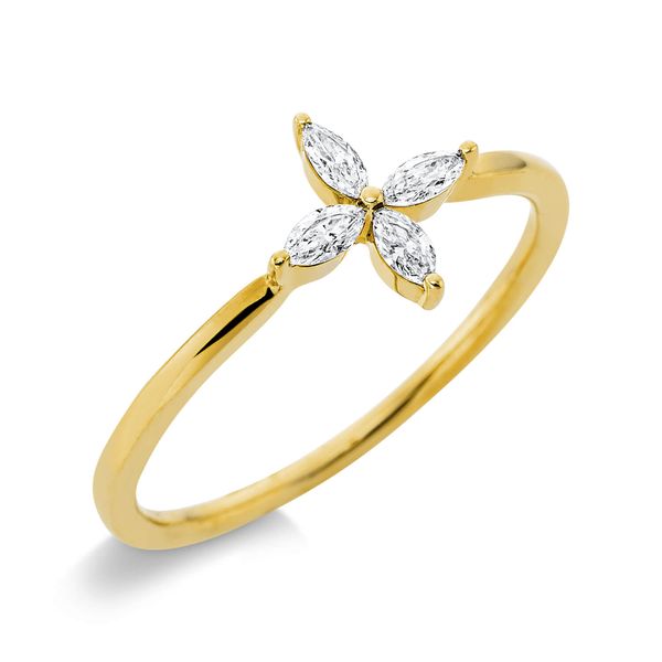 Ring 750 Gelbgold 4 Diamanten 0.15ct