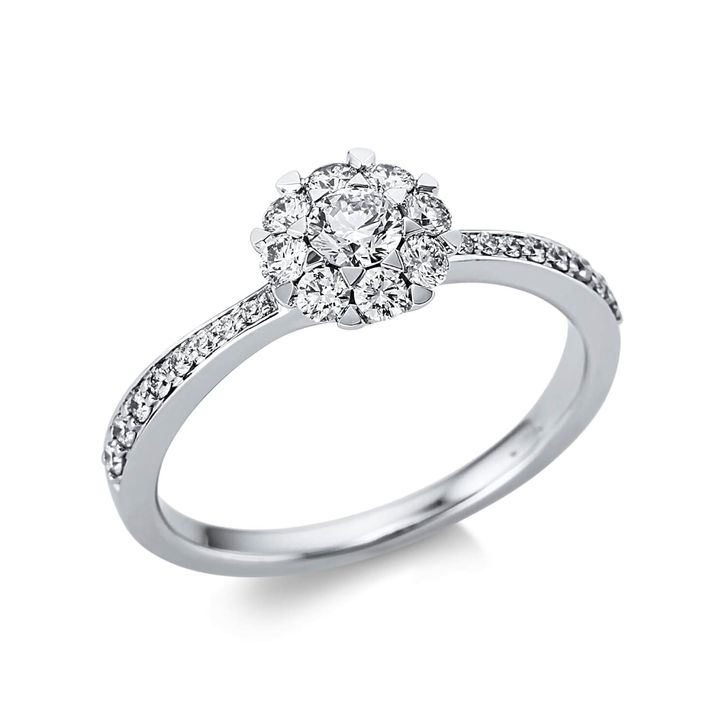 Ring 750 Weißgold 25 Brillanten 0.58ct