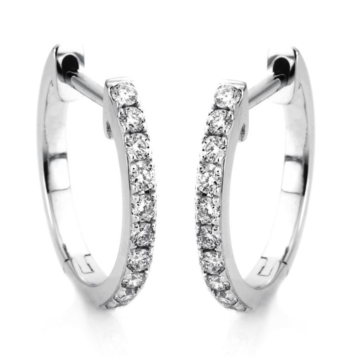Creolen 750 Weißgold 20 Brillanten 0.21ct B 10.5mm